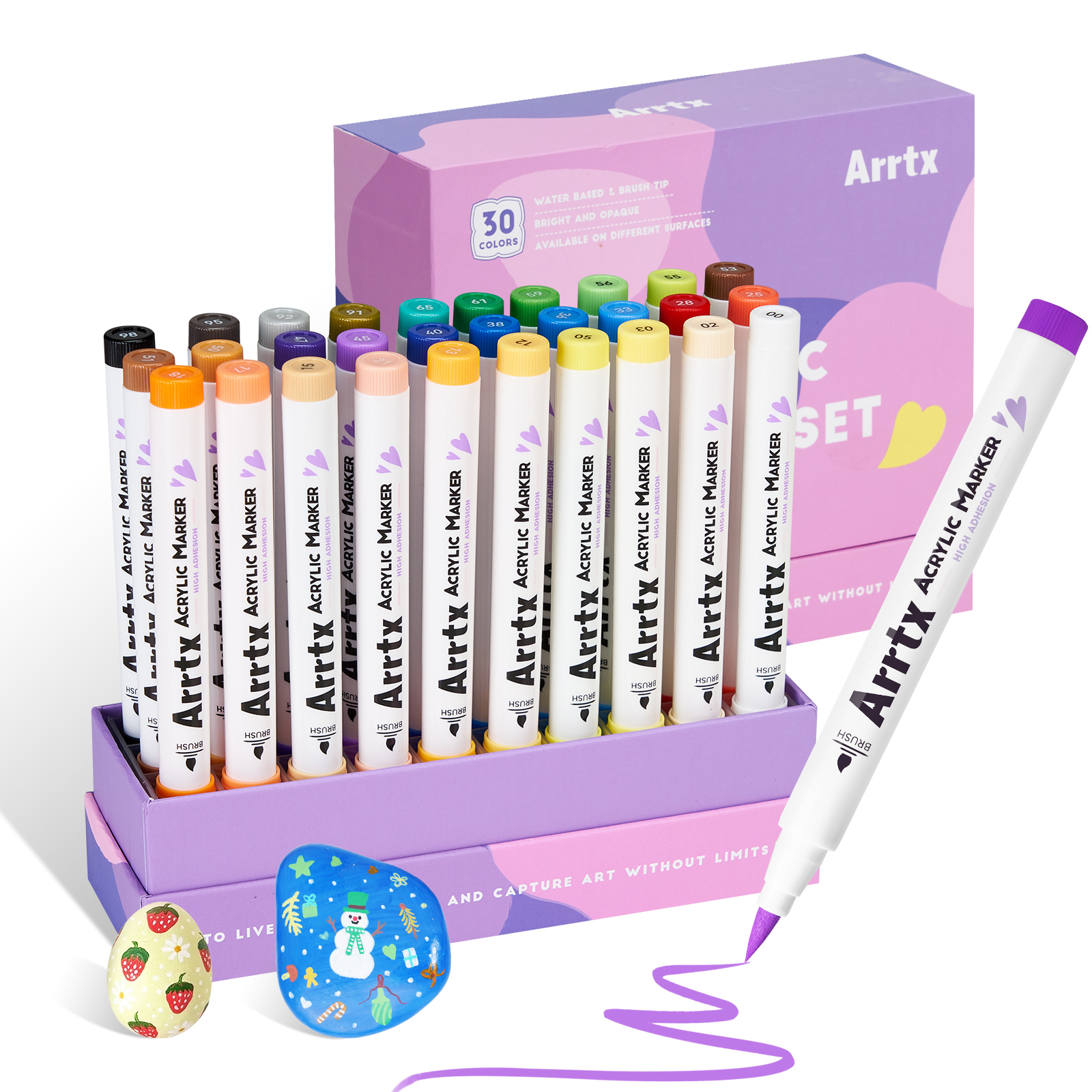 아트엑스 아크릴 마카펜 브러시형 30색 세트 B 제품 이미지