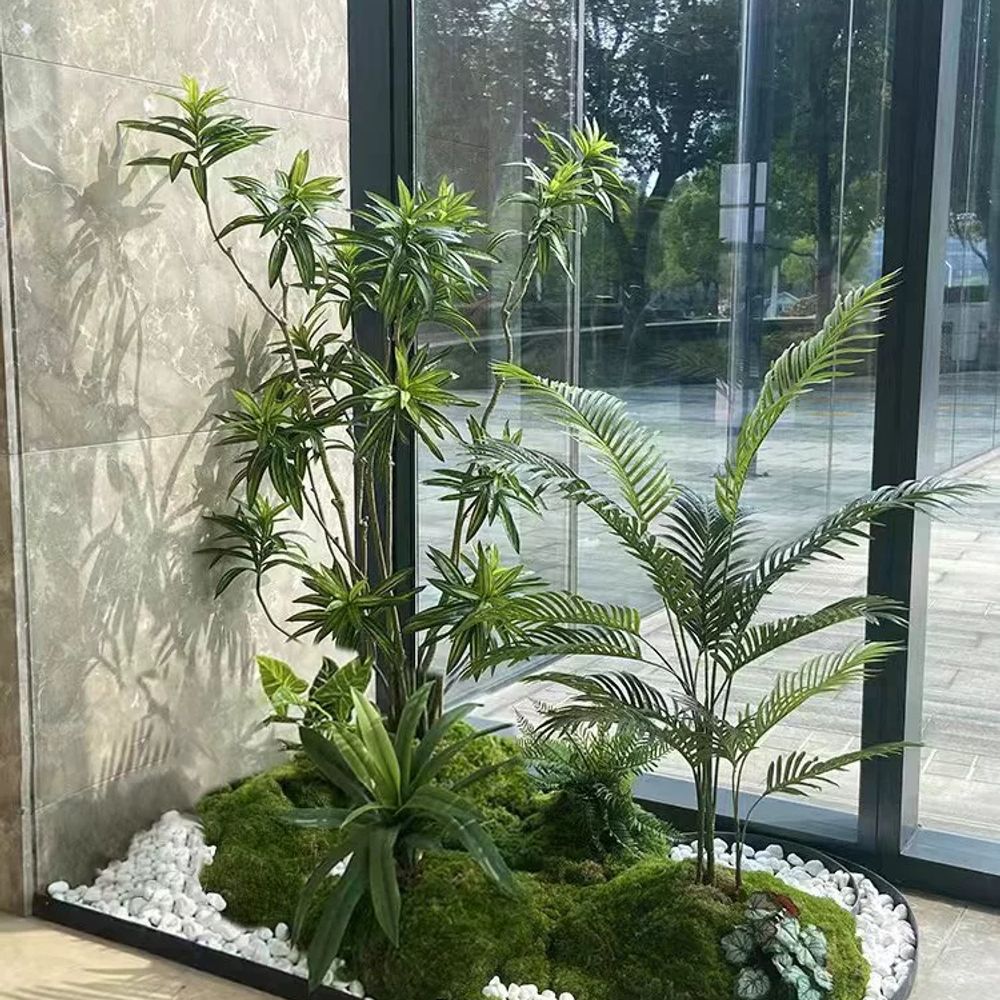 인조화단 세트 조형물 카페 테라스 마당 실내 A. 주문 시 작은 화분 한 다발을 선물로 드 - 상품 이미지