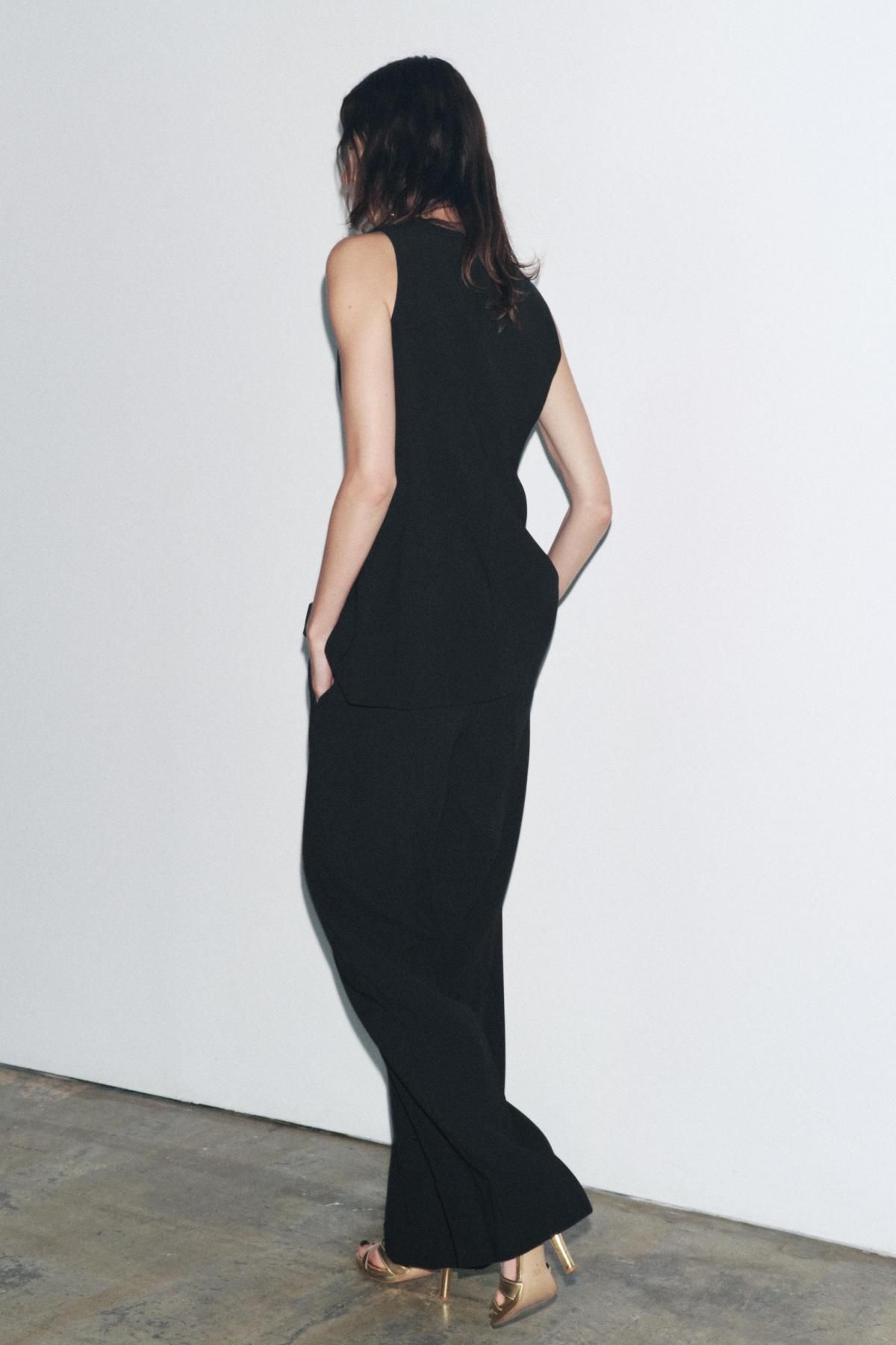 자라 미니멀 와이드핏 다트 팬츠 3436/198 BLACK - 상세 이미지 3