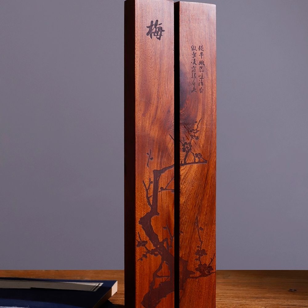 원목 문진 30CM 선물 원목문진 대형 용품 우드 도구 A. 매화꽃 문진 한 쌍 30cm - 상세 이미지 2