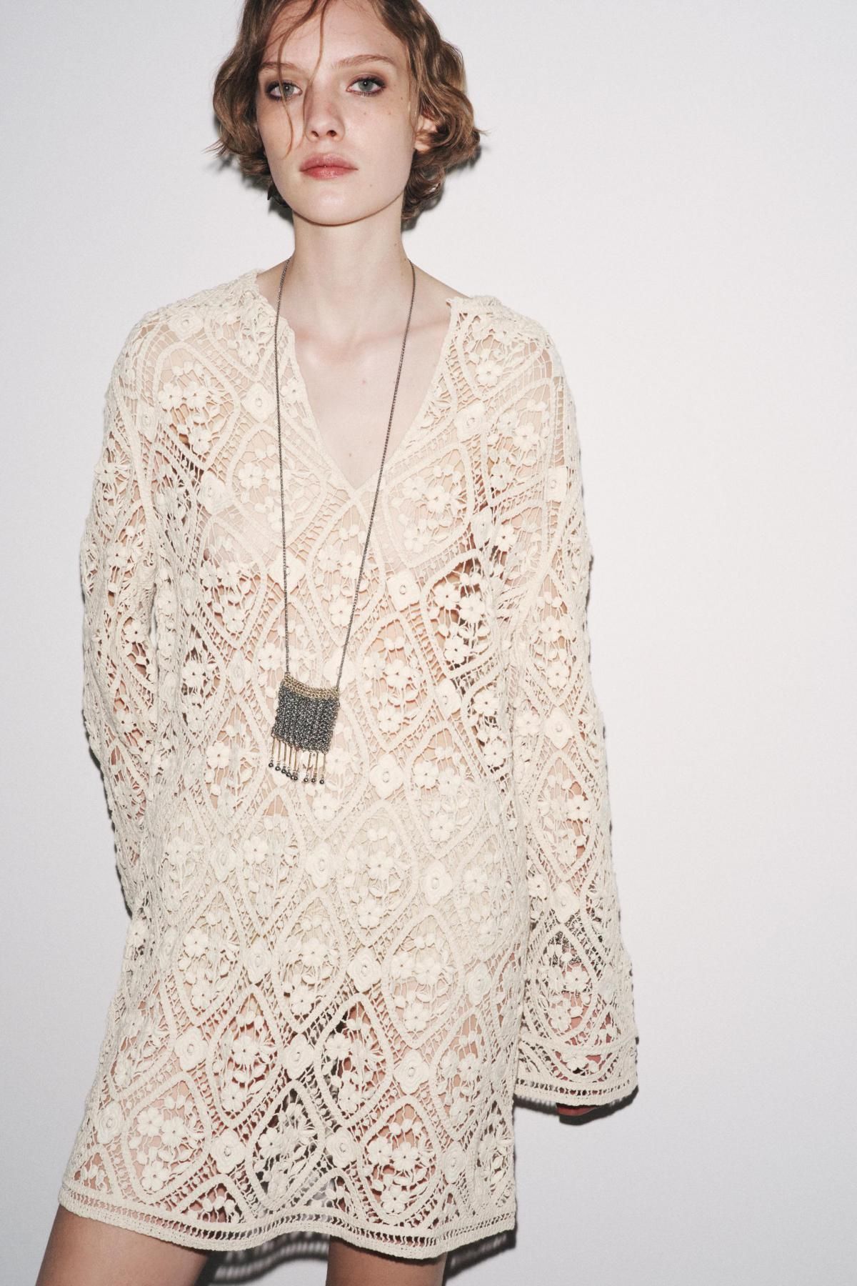 자라 크로셰 미니 원피스 4786/108 BEIGE - 상세 이미지 3