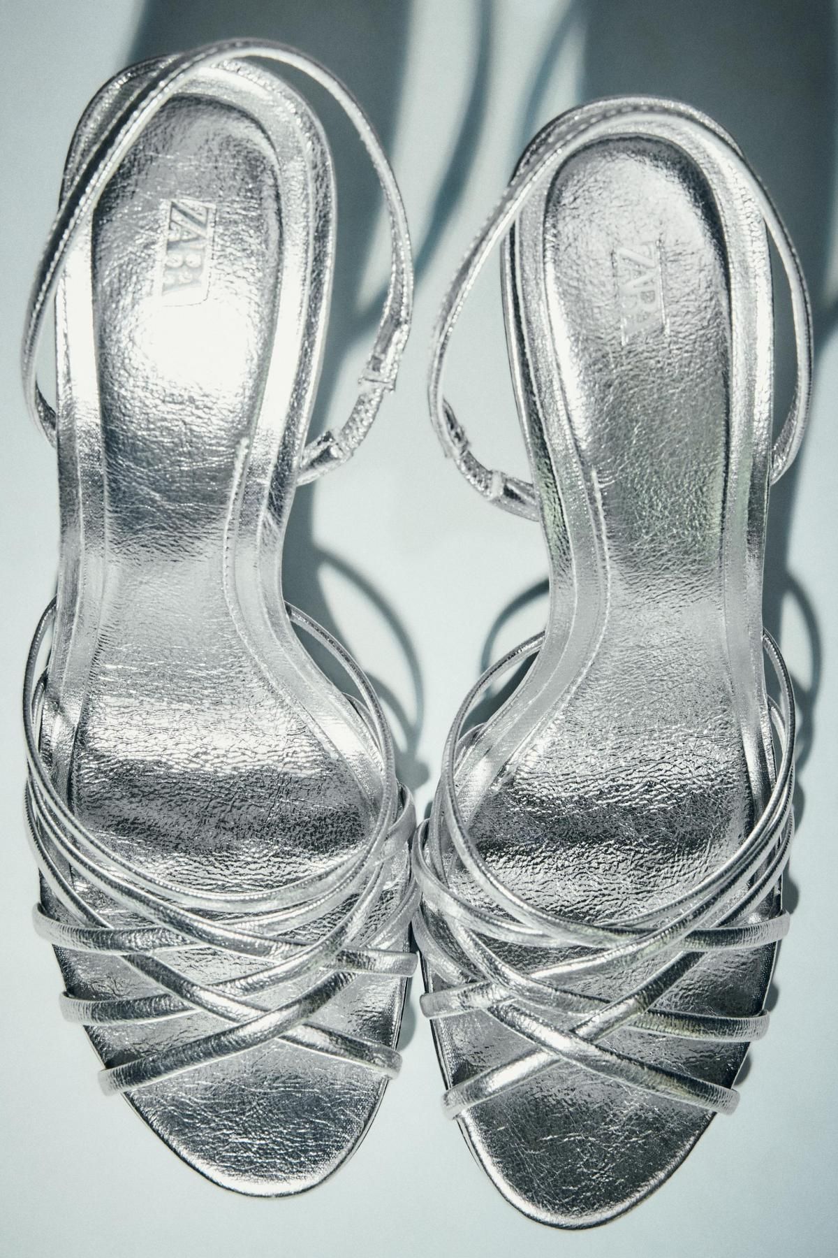 자라 메탈릭 스트랩 스틸레토 힐 샌들 3824/610 SILVER - 상세 이미지 4