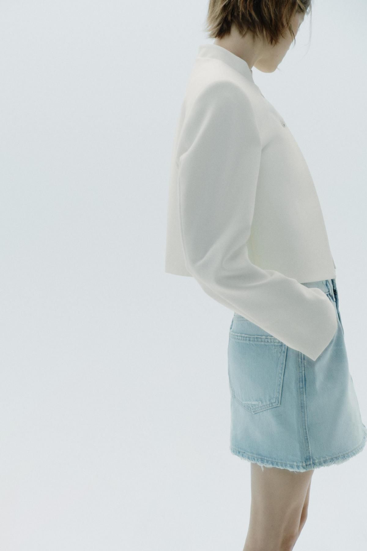 자라 디스트로이드 데님 미니 스커트 4365/090 SKY BLUE - 상세 이미지 5