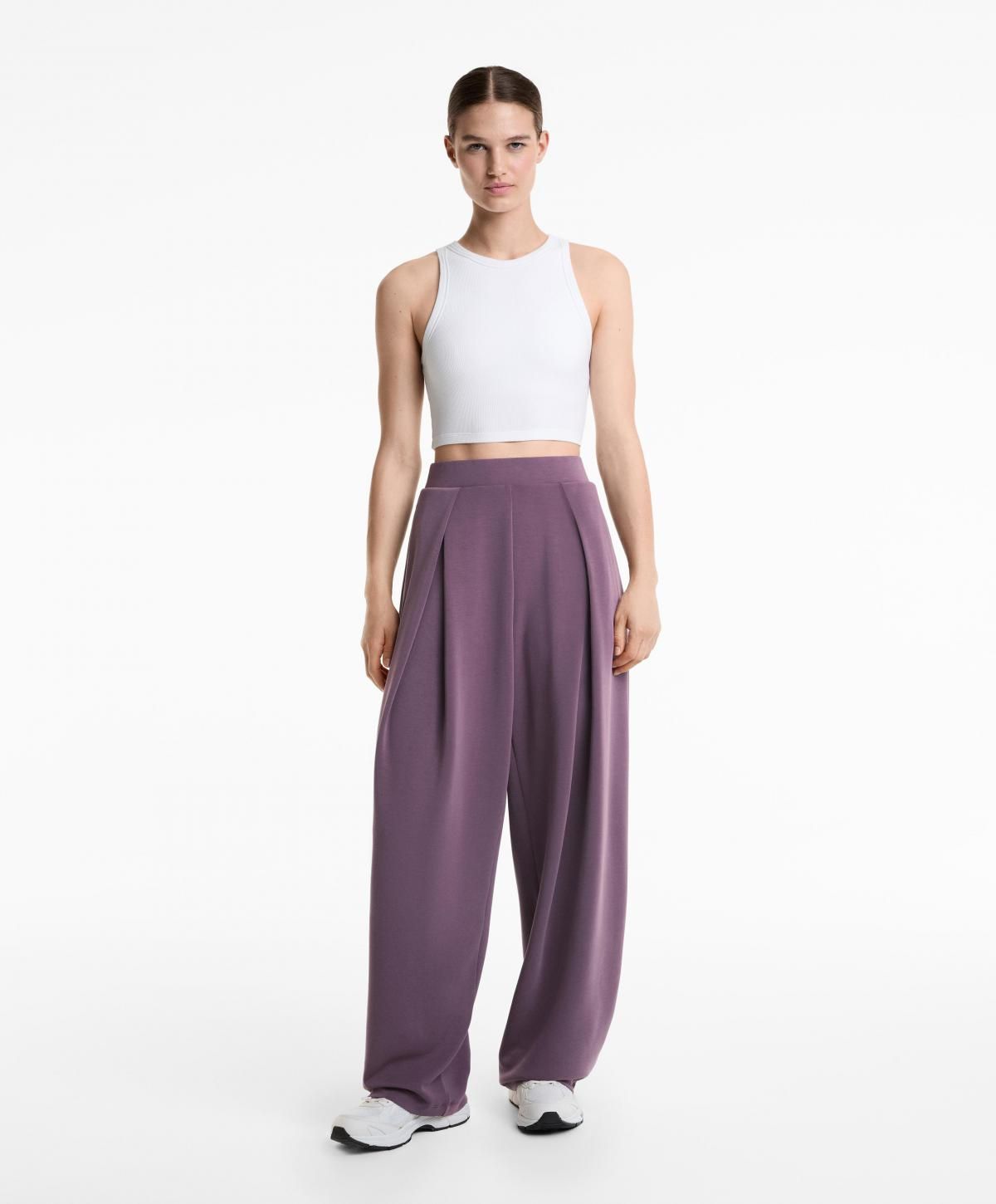 오이쇼 소프트 모달 와이드 코쿤 팬츠 3344/791 LILAC - 상세 이미지 2