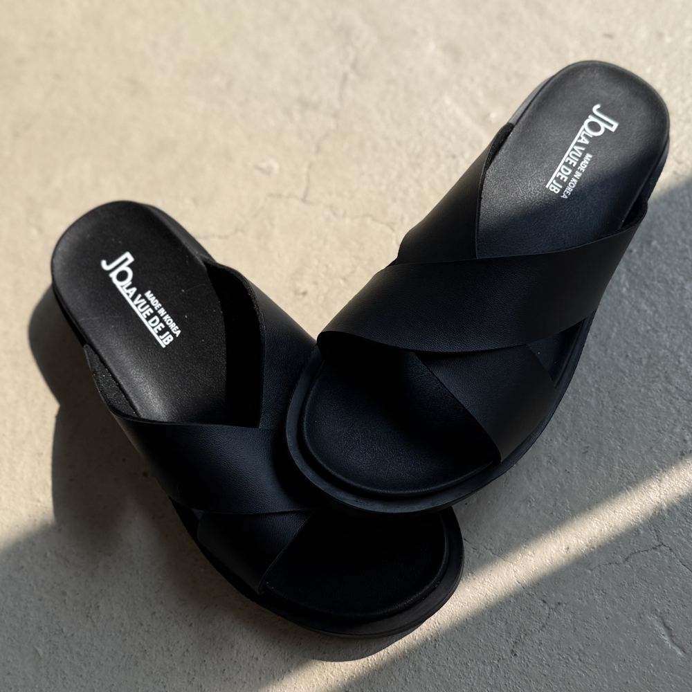 4cm 미니멀 크로스 스트랩 슬리퍼 이미지 8
