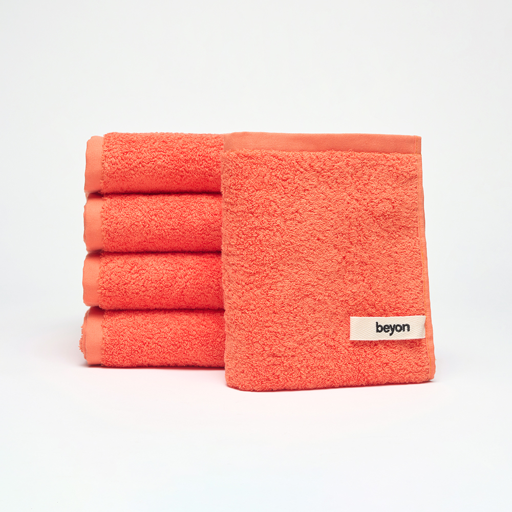 비욘 호텔수건 40수 페이스 타올 데일리 세트 코마사 200g, 오렌지, 5장