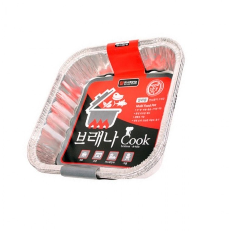 브래나 멀티 사각 일회용냄비 3P 라면냄비 캠핑냄비 여행용냄비 - 메인 이미지