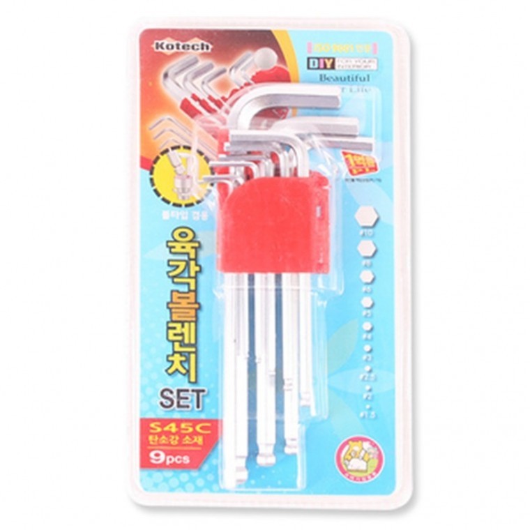 육각 볼렌치K-1668 5x18x1.5cm 별렌치 육각렌치 L렌치 - 상품 이미지