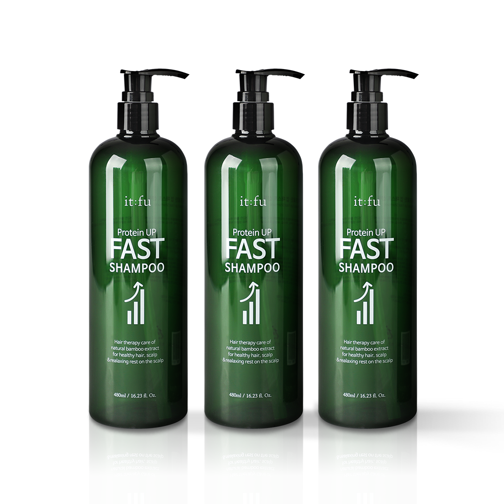 [패스트샴푸] 머리빨리기르는법 쿨링 곱슬머리 손상모 단백질 업패스트 샴푸 480ml 3개 - 상품 이미지
