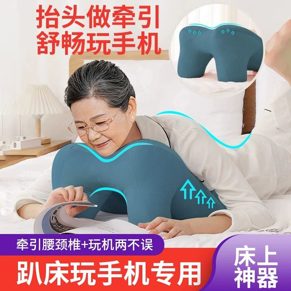 엎드림쿠션 낮잠 베개 엎드리기 구멍 다기능 책상 엎드림 A. 신비한 회색 베개 소형 - 상세 이미지 3