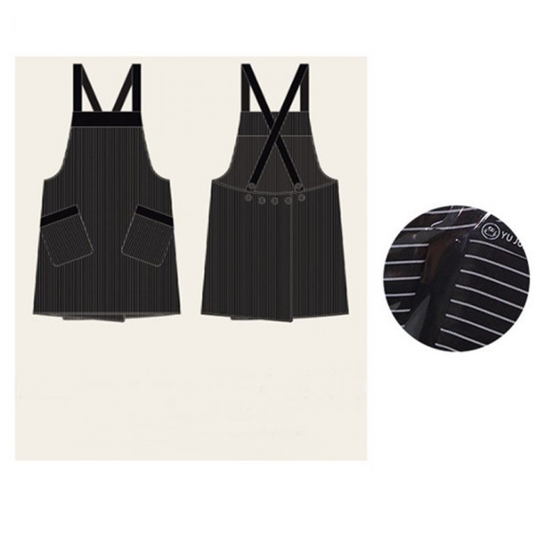 스트라이프 엑스자 단추 앞치마 M 매장앞치마 업소용앞치마 요리앞치마
