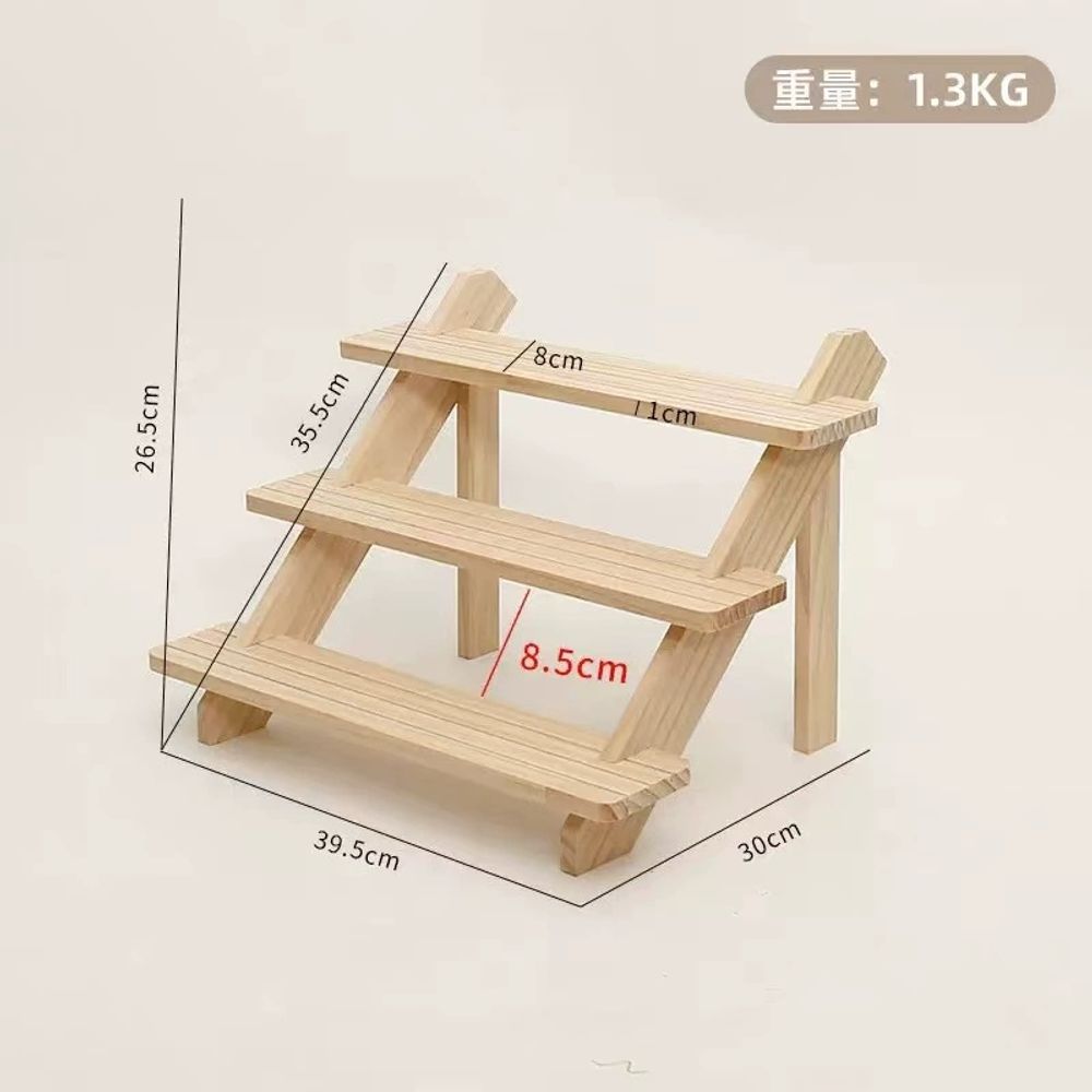 계단식 아크릴 거치대 우드 머리띠정리대 진열대 진열 A. 2 층 20cm - 상세 이미지 4