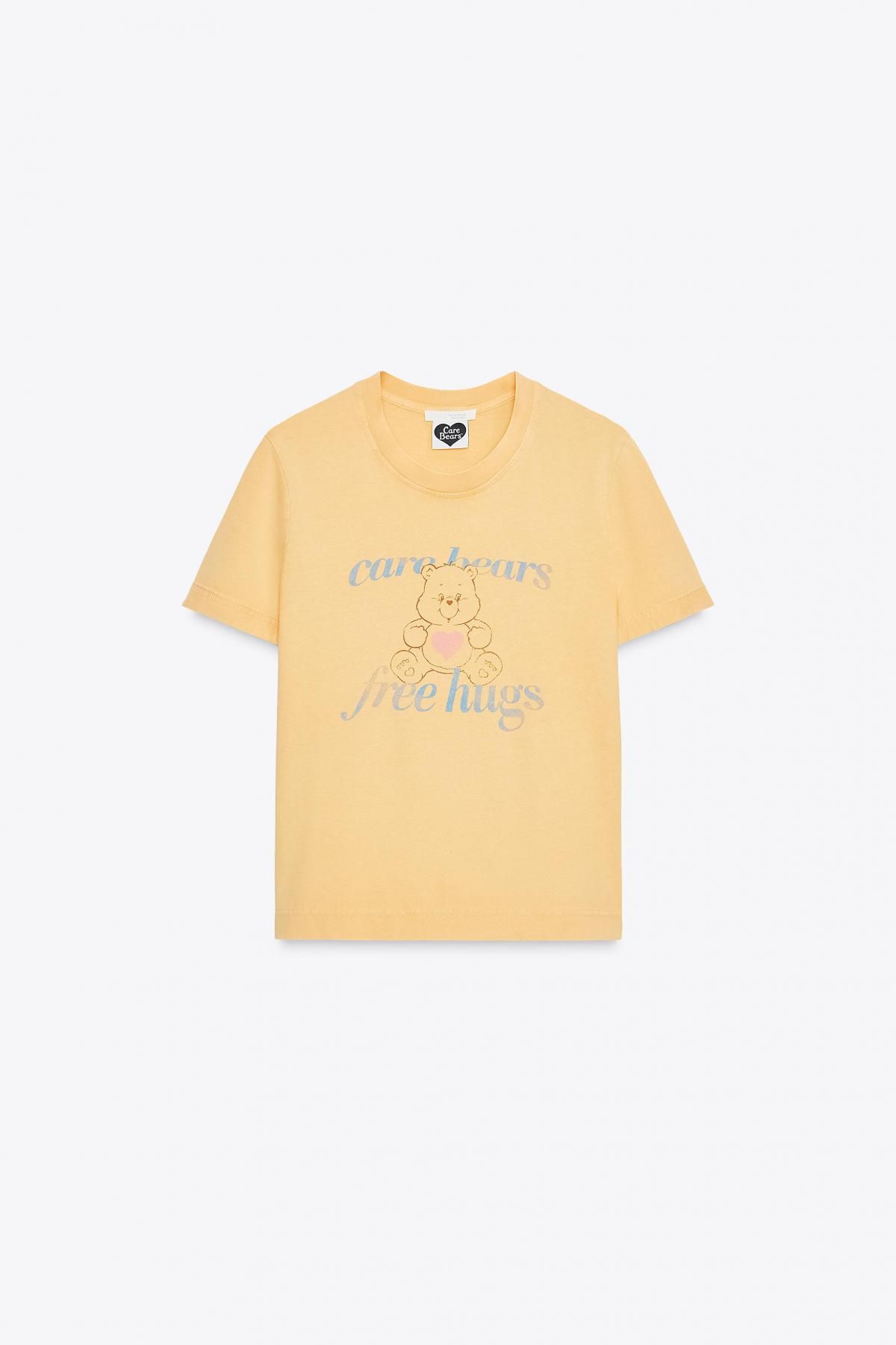 자라 케어 베어스 프린트 워시드 반팔 티셔츠 6050/001 YELLOW - 메인 이미지