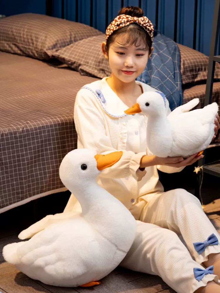 새 조류 동물인형 파포 모형완구 모형 큰부리 풍경 화이트 - 상세 이미지 4