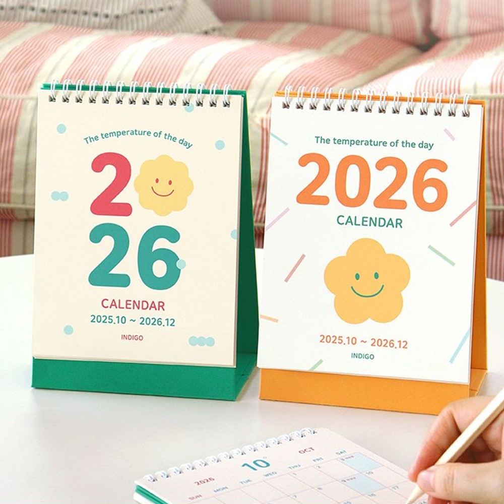 2026 미니달력 탁상 26년 작은 캘린더 데스크 책상달력 인디고 버블그린 - 상세 이미지 2