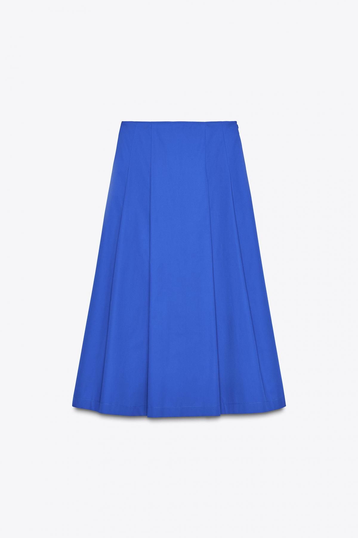 자라 블루 플리츠 미디 스커트 3729/862 CORNFLOWER BLUE - 메인 이미지
