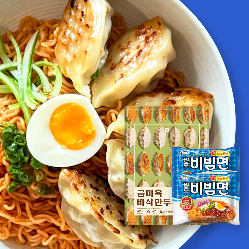 [금미옥] 비빔면두 (바삭만두 + 비빔면 2개) - 상품 이미지