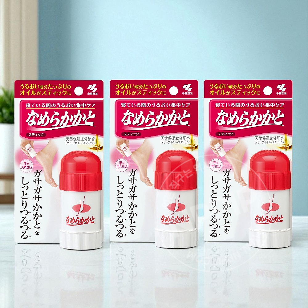 코바야시 나메라카카토 발뒤꿈치 보습 스틱 30g 풋케어 발각질 갈라짐 1매, 3개 - 상품 이미지