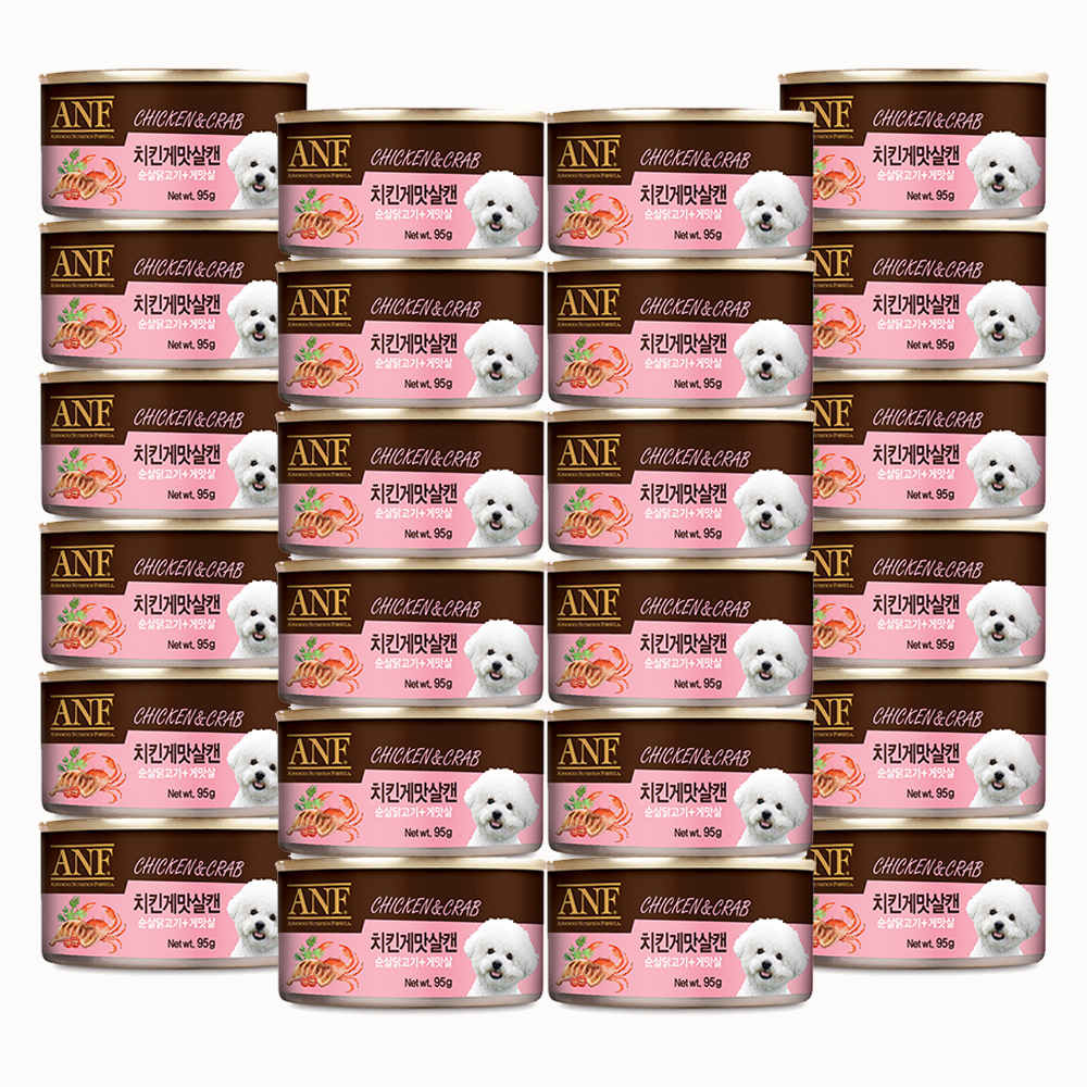 ANF 강아지캔 치킨+게맛살, 95g, 24개 - 상품 이미지