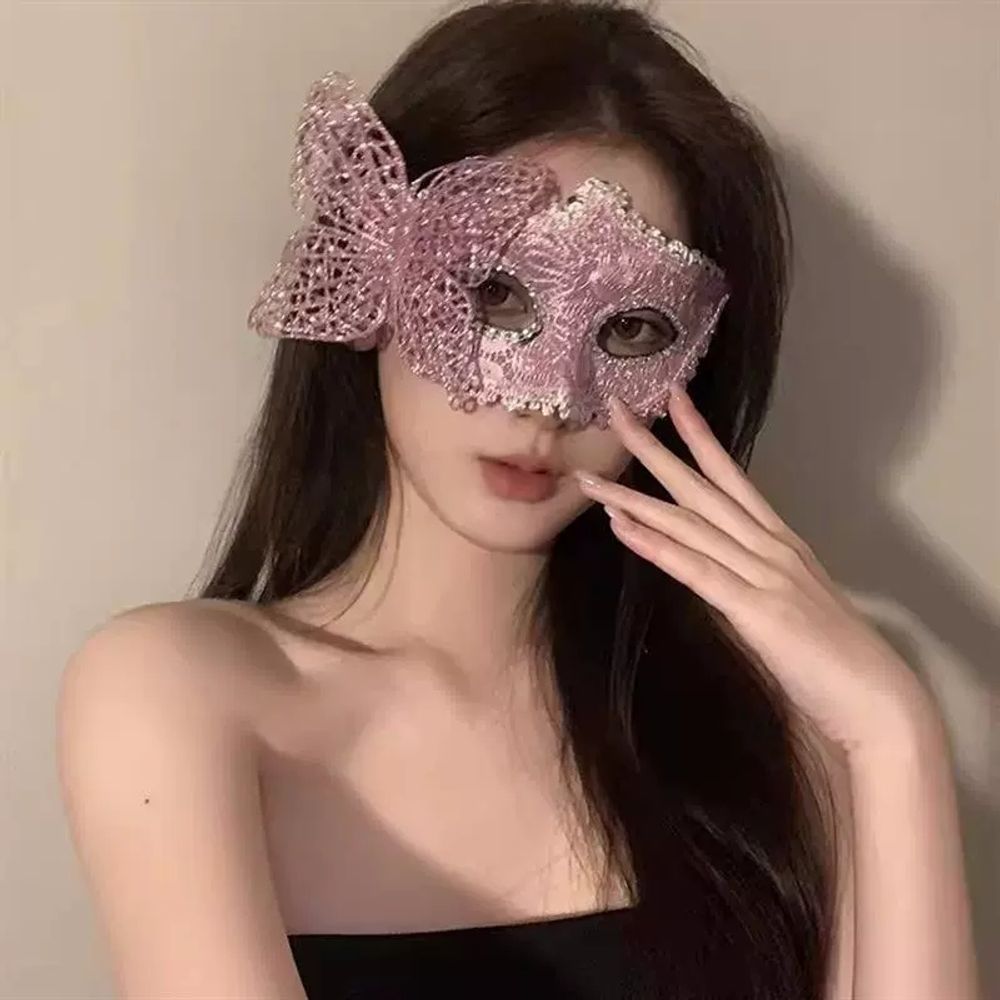 베네치아가면 레이스 무도회 반가면 섹시한 베 A. 흰나비 깃털 마스크 약간 가루가 묻어나오 - 상세 이미지 2