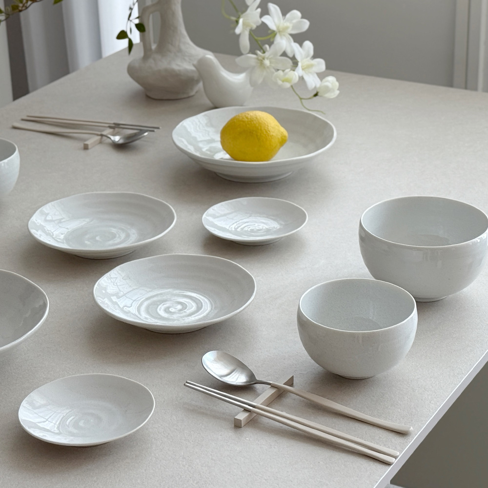 니코트 르블랑 달항아리 2인 면기포함 홈세트 12P MADE IN JAPAN - 상세 이미지 5
