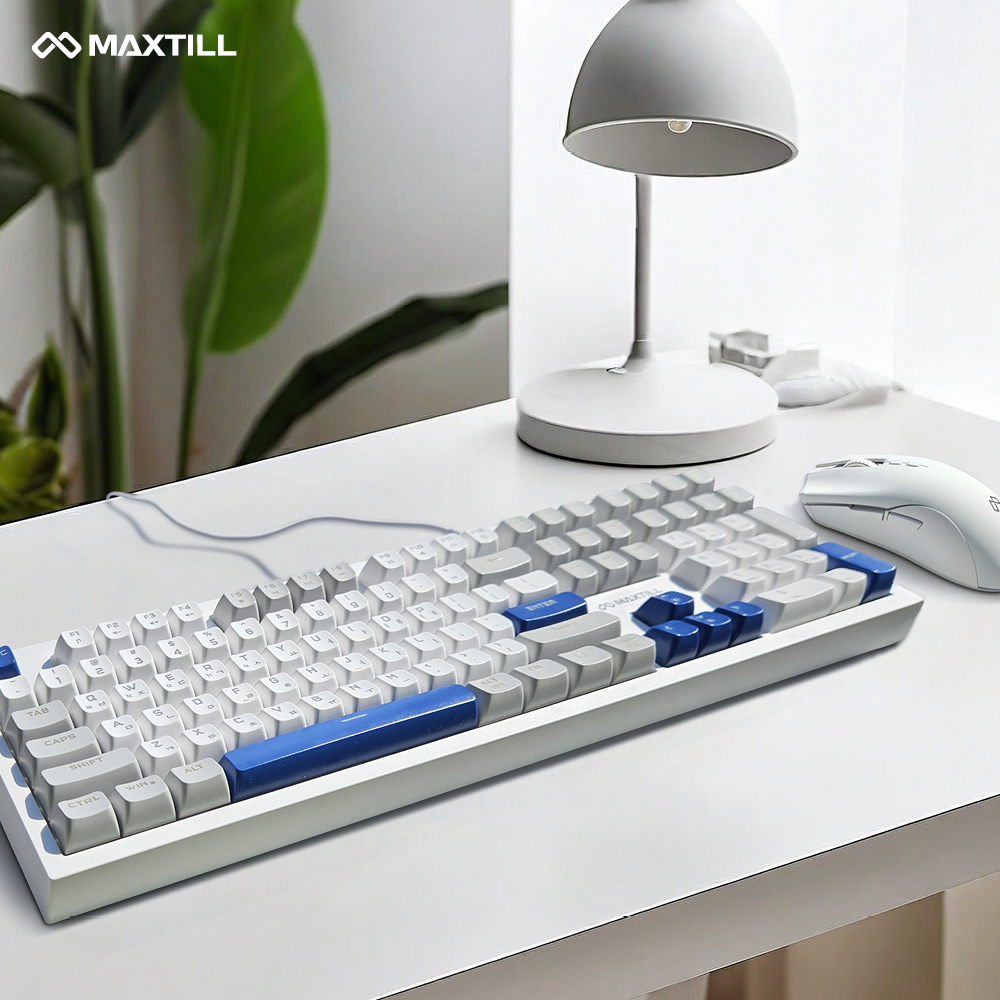 맥스틸 저소음 조용한 사무실 사무용 게이밍 풀배열 풀윤활 컴퓨터 자판기 무소음 적축 키보드