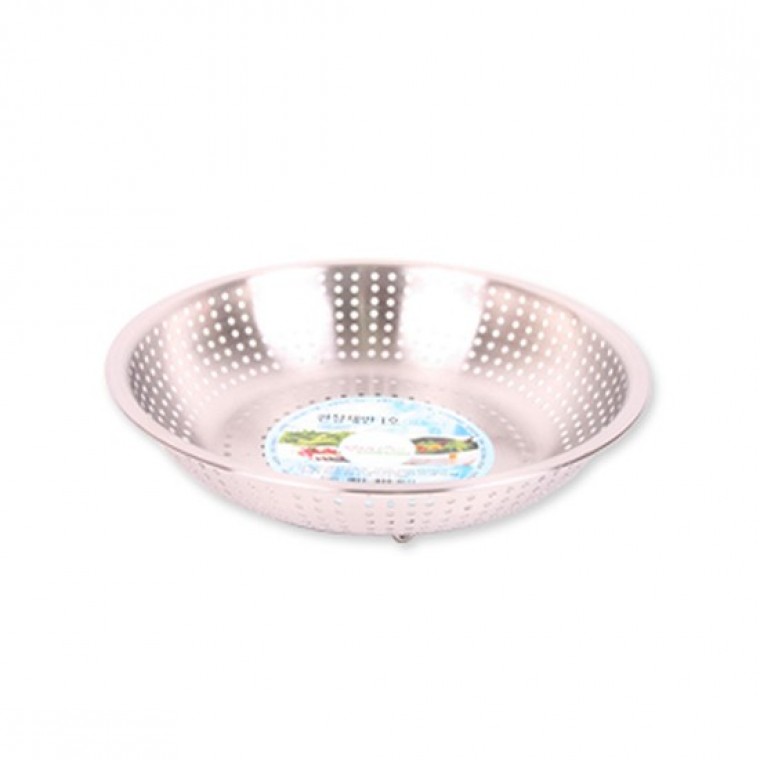 스텐 펀칭채반 1호 22.5cm 소쿠리 과일바구니 야채바구니 - 상품 이미지