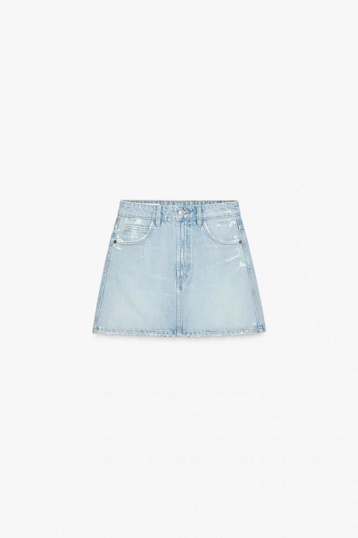 자라 디스트로이드 데님 미니 스커트 4365/090 SKY BLUE - 메인 이미지
