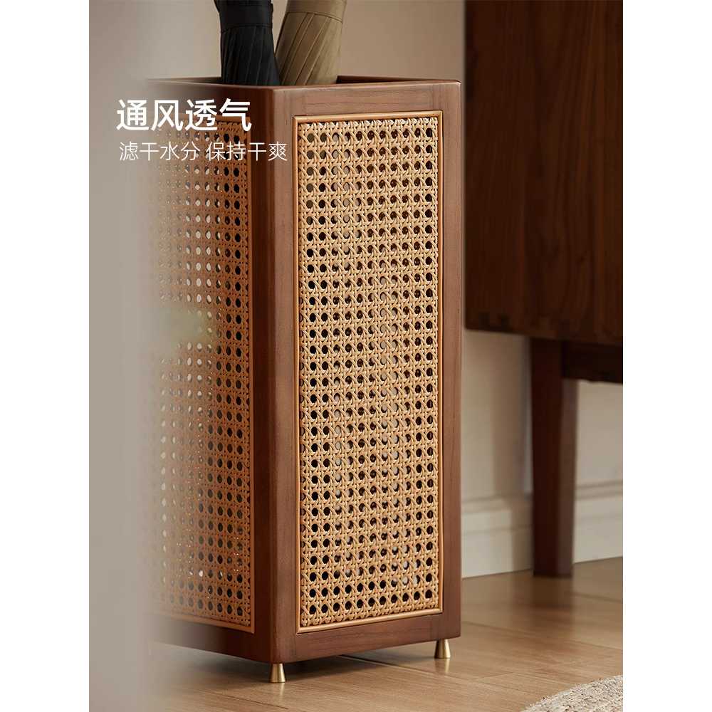 원목 우산꽂이 라탄 현관 심플 수납 나무 빈티지 호텔 1단 22x22cm - 상세 이미지 5