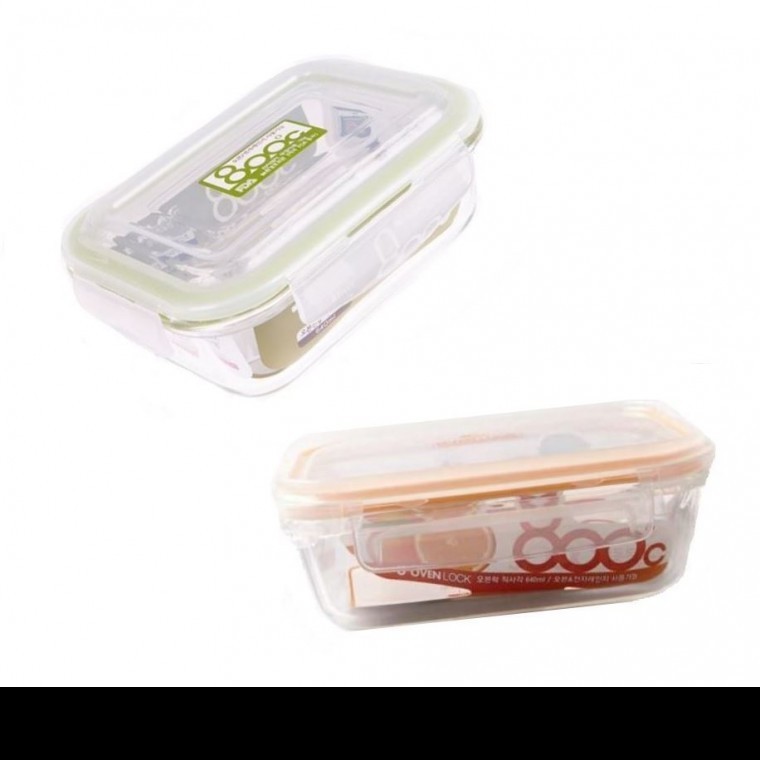 오븐찬통 직사각2호 640ML 밀폐용기 냉장고용기 반찬보관 - 상품 이미지