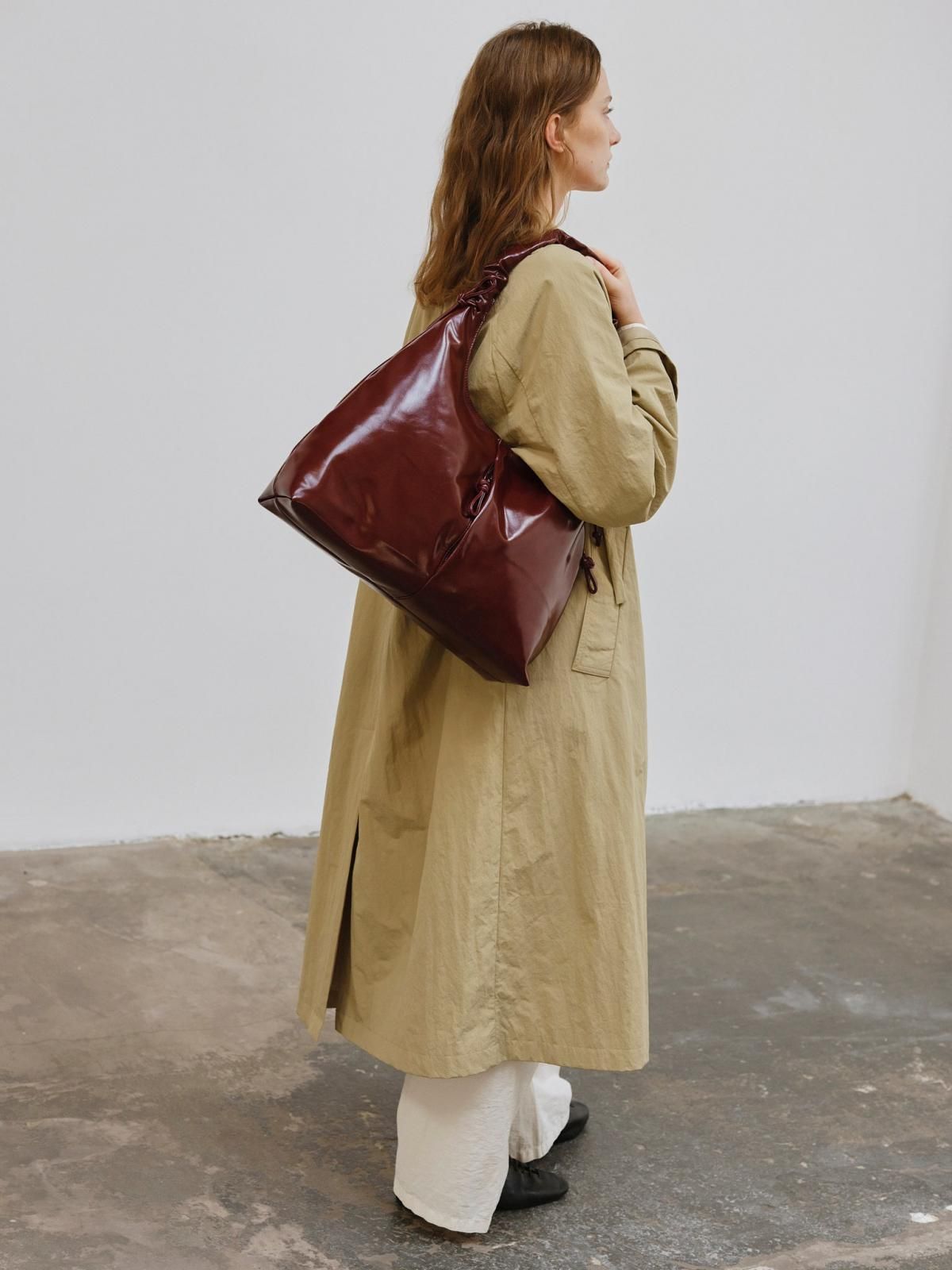 올랜드 버건디 비건레더 니콜 숄더백 55077065949519 CHERRY RED - 상세 이미지 5