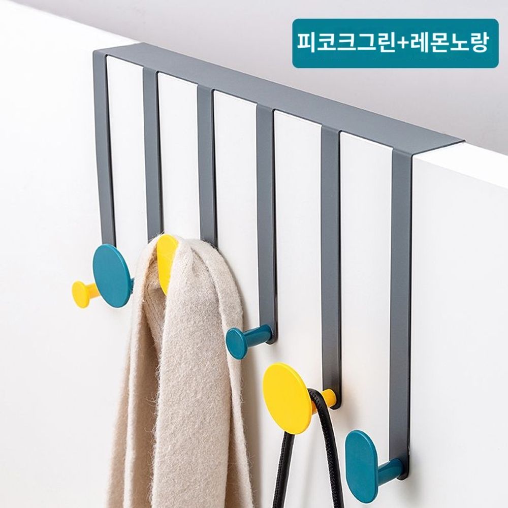 도어행거 파스텔 문걸이 옷걸이 방문 문행거 방문 A. 패션 블루 핑크베스트셀러 모델 6 훅 - 상품 이미지
