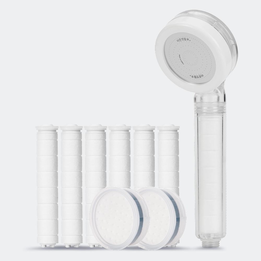 [단독][SET] 바른생활수 데일리 ACF 필터 샤워기 헤드+ACF 리필 2세트