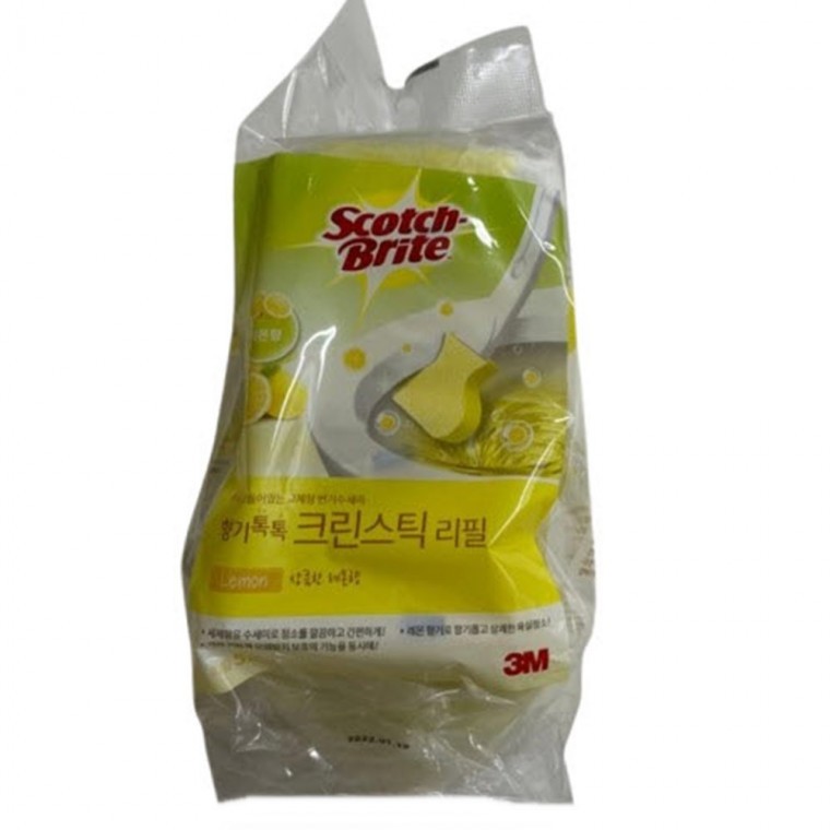 3M 향기톡톡 크린스틱 리필용 레몬향 5개입 크릭스틱교체용 화장실솔 변기솔 - 메인 이미지