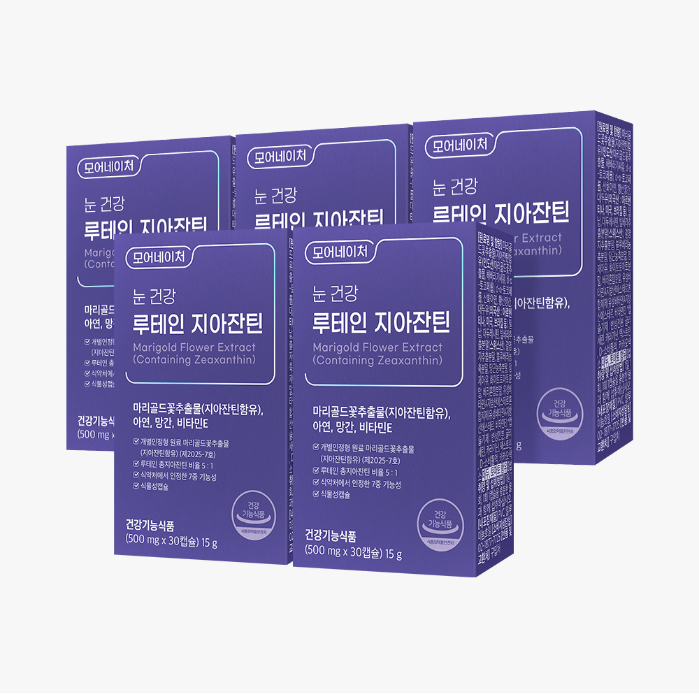 모어네이처 루테인 지아잔틴 눈 건강 황반 눈에 좋은 빌베리 30캡슐, 5개