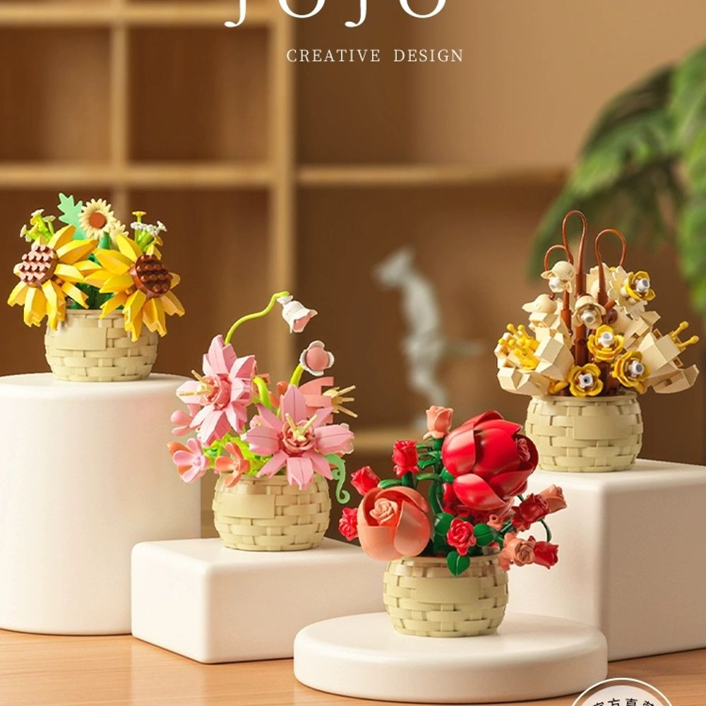 꽃 블록 조립 만들기 브릭 미니 화분 나비 A. M3080 핑크 드림 155 곡물 컬러 - 상세 이미지 3