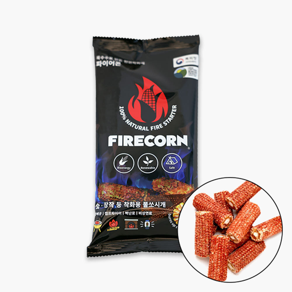 웰콘 파이어콘 FIRECORN 120g 천연 옥수수 착화제 불쏘시개 장작 숯 점화제