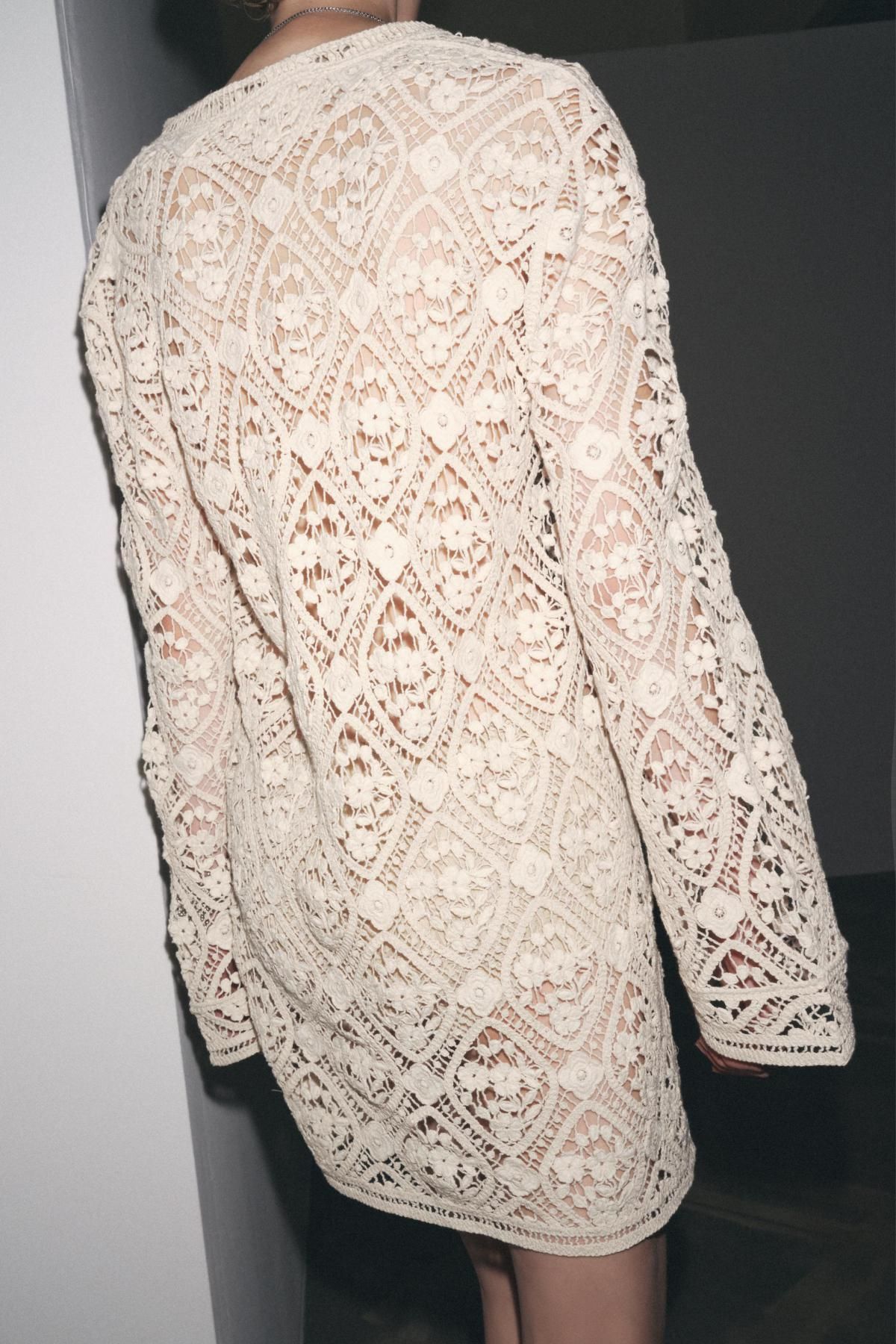 자라 크로셰 미니 원피스 4786/108 BEIGE - 상세 이미지 4