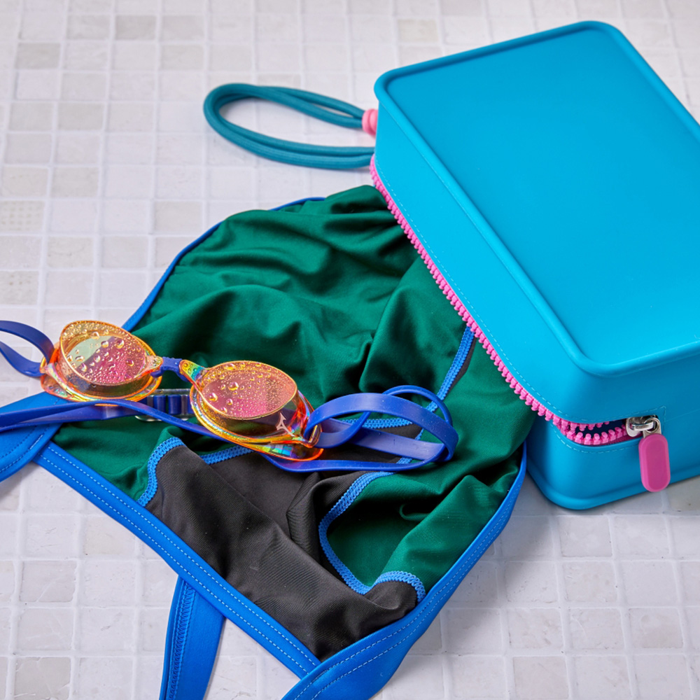 멜로팝 수영복 방수 파우치 사각 지퍼 속옷 여행용 화장품 실리콘 파우치 백 미니 이너백L