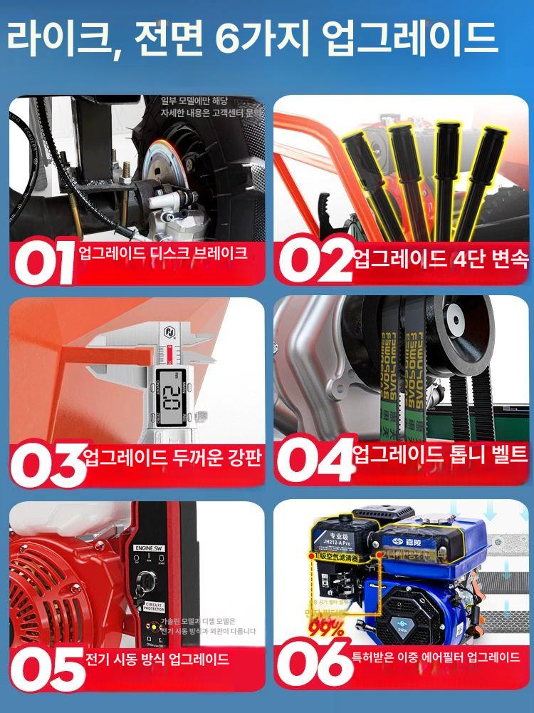 농업용 동력 운반차 삼륜 덤프 수레 트롤리 카트 170cc 가솔린 수동 - 상세 이미지 3