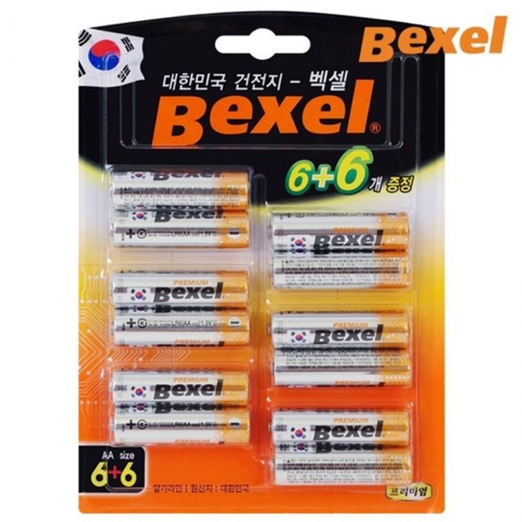 벡셀 AA 건전지 6P + 6P 벡셀건전지 AA건전지 AA베터리 - 상품 이미지