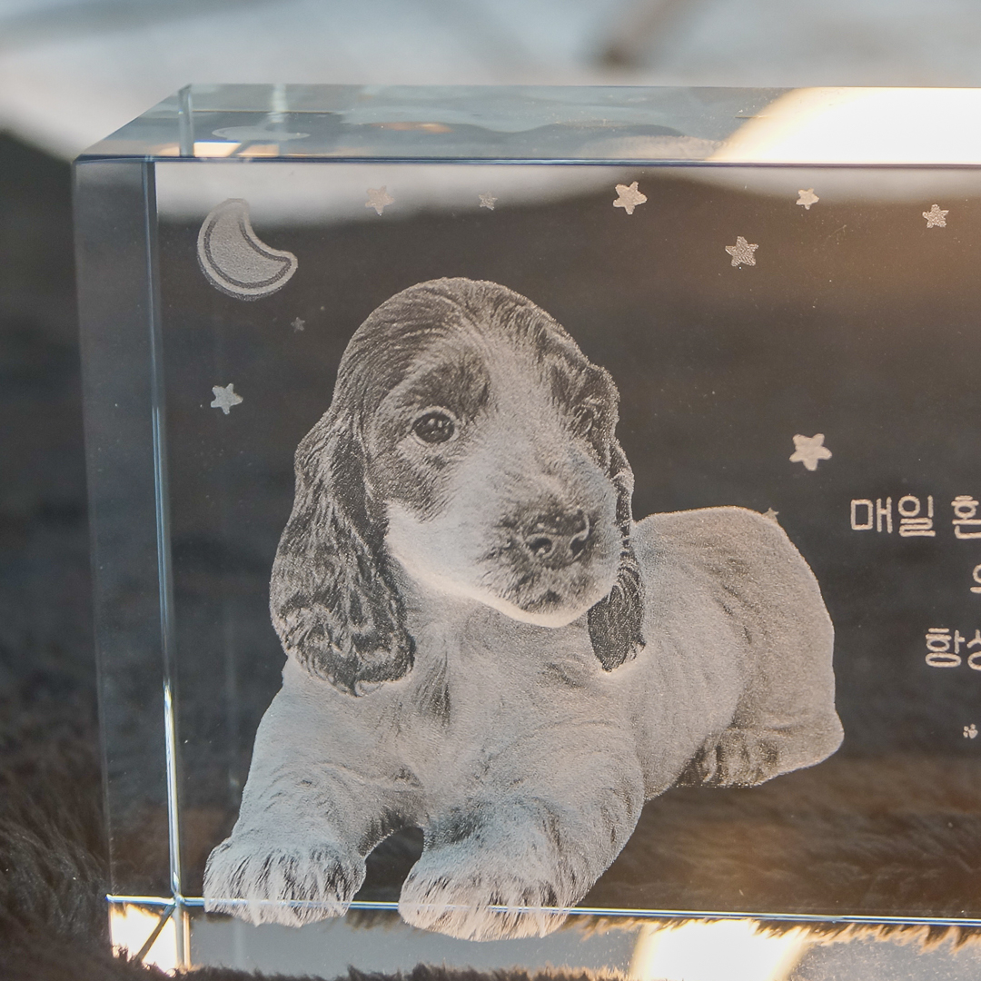 무지개다리 펫로스증후군 위로 선물 메모리얼스톤 추모 펫타스틱 두부 크리스탈 - 상세 이미지 2