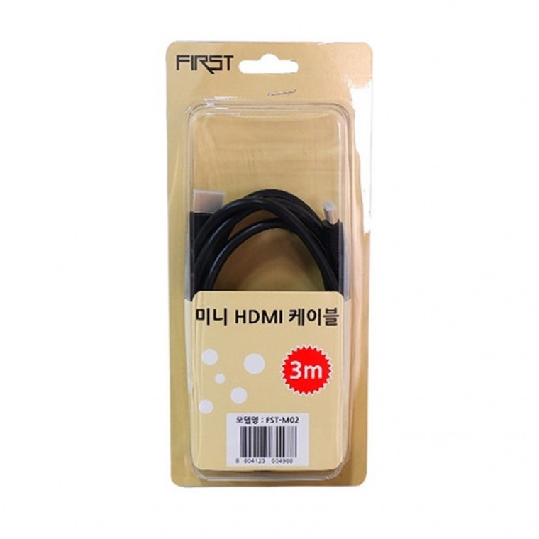 미니 HDMI 케이블 3미터 FST-M02 Pc 모니터 영상 - 상품 이미지
