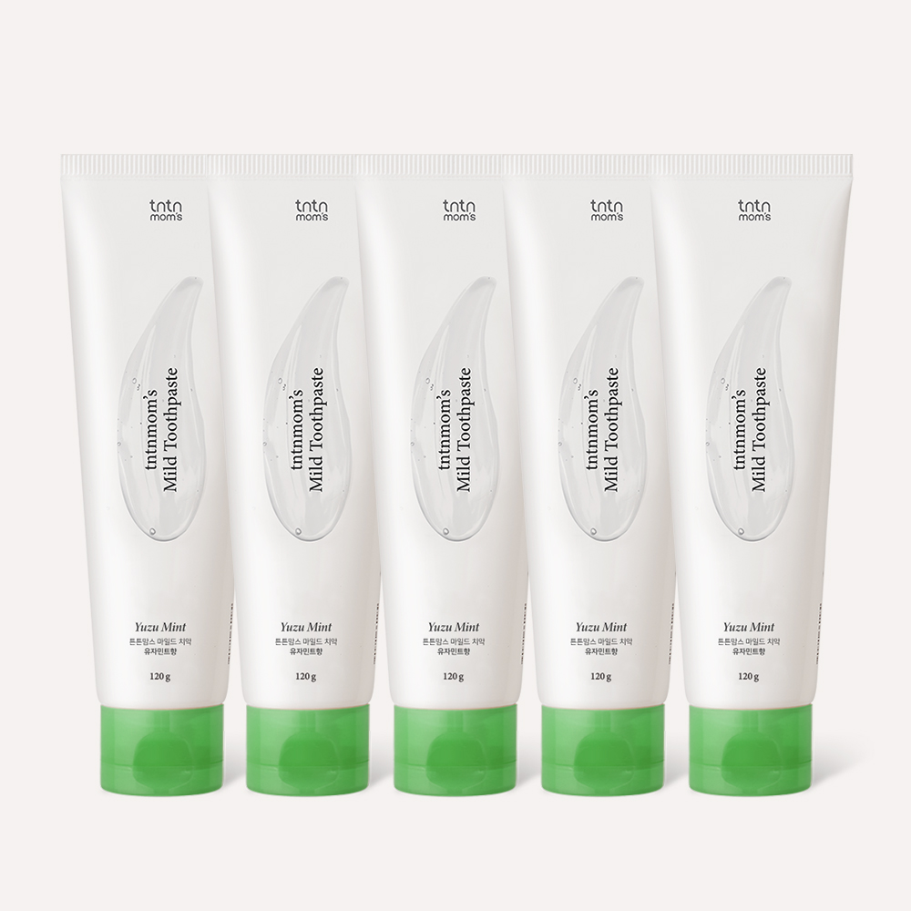 튼튼맘스 무불소 순한 비건 임산부치약 (유자민트향) 120g 5개 - 메인 이미지