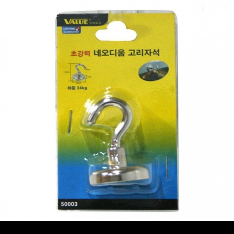 밸류 초강력 네오디움 고리자석 철제 도어훅 스텐 - 메인 이미지