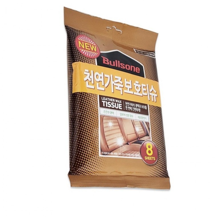 불스원 천연가죽 보호티슈 8매입 차량용물티슈 차량용티슈 쇼파티슈 - 메인 이미지