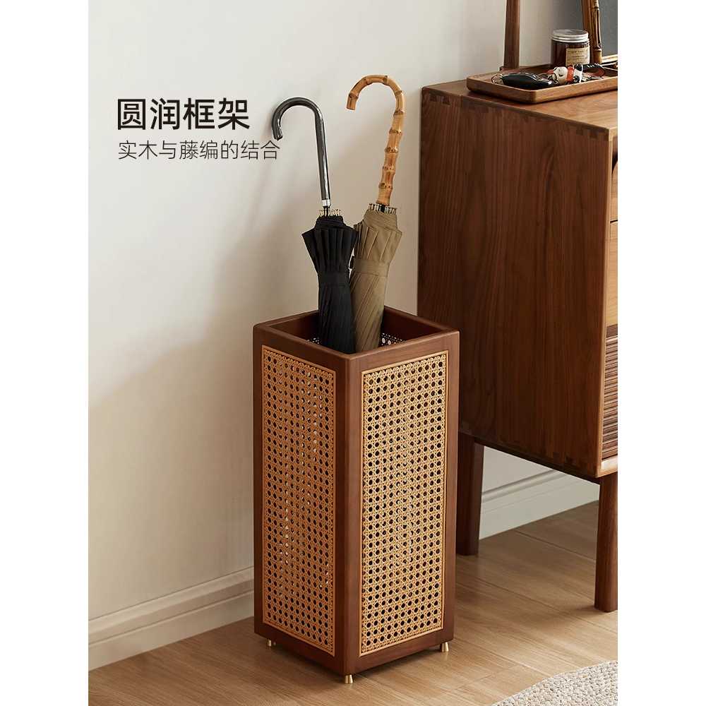 원목 우산꽂이 라탄 현관 심플 수납 나무 빈티지 호텔 1단 22x22cm - 상세 이미지 3