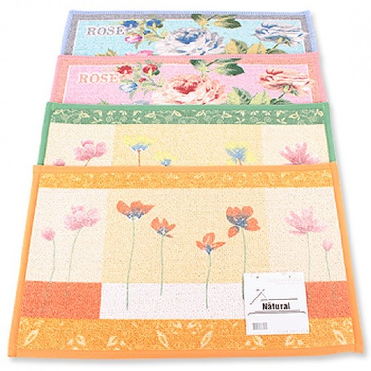 면 프린트 매트 소 색상랜덤 30x50cm 욕실매트 화장실매트 싱크대매트 - 메인 이미지