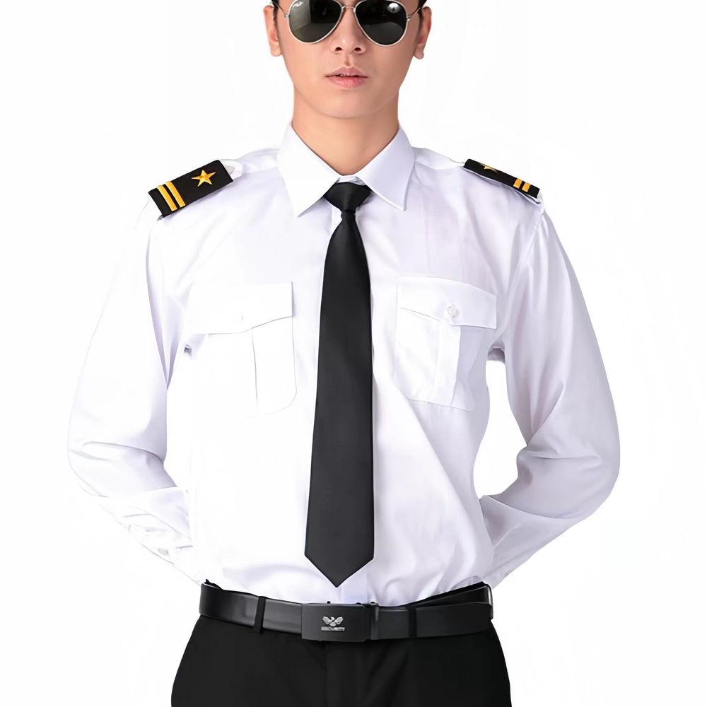 선장 제복 해군제복 검정 재킷 장교 해군군복 코스프 A. 짧은팔 셔츠 바지 플랫 탑 모자 3, A. 36XS 100110kg 체중에 적합 - 상세 이미지 5