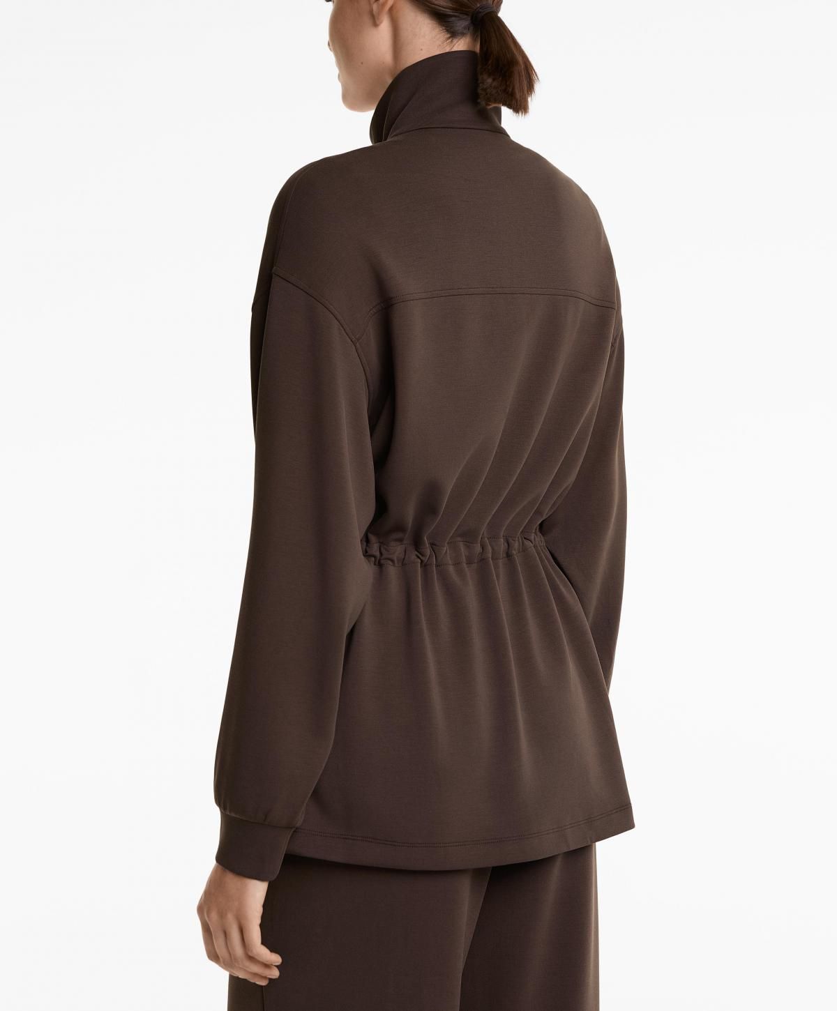 오이쇼 소프트 모달 하이넥 스트링 롱 자켓 3854/791 DARKBROWN - 상세 이미지 5